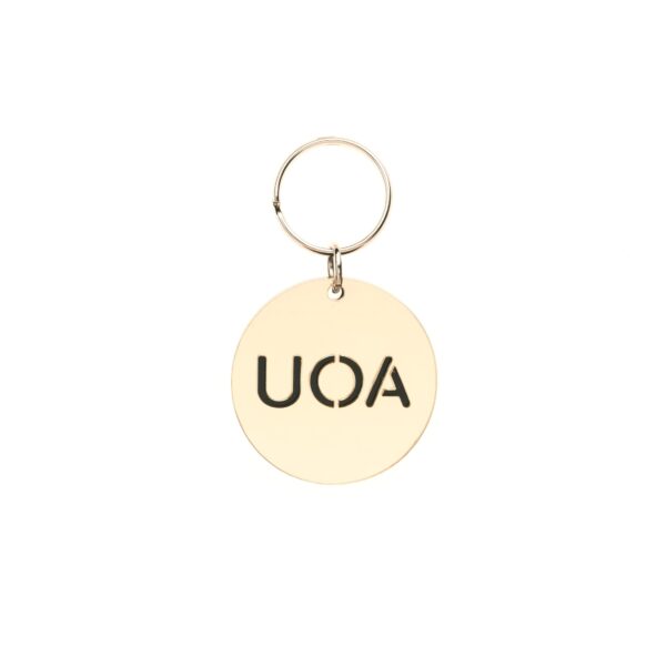 Μπρελόκ UOA plexi glass με καθρέφτη χρυσό
