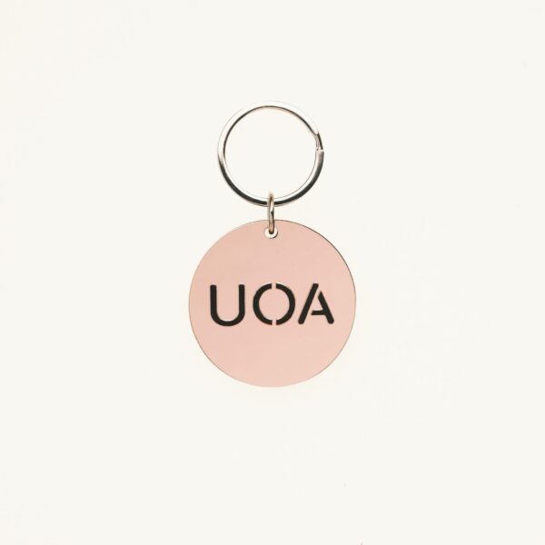 Μπρελόκ UOA plexi glass με καθρέφτη rose gold